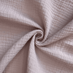 Ткань Муслин Жатый (Ширина 1,4м), цвет Пыльно-Розовый (на отрез) в Новороссийске