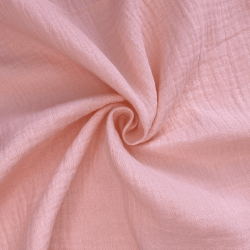 Ткань Муслин Жатый (Ширина 1,4м), цвет Нежно-Розовый (на отрез) в Новороссийске