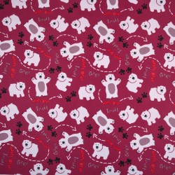 Ткань Oxford 600D PU (Ширина 1,48м), принт &quot;Белые мишки&quot; (на отрез) в Новороссийске