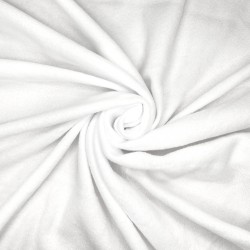 Ткань Флис Односторонний 130 гр/м2 (Ширина 150см), цвет Белый (на отрез) в Новороссийске