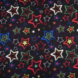 Ткань Oxford 600D PU (Ширина 1,48м), принт &quot;Звезды на черном&quot; (на отрез) в Новороссийске