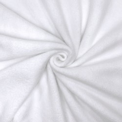 Ткань Флис Двусторонний 280 гр/м2 (Ширина 150см), цвет Белый (на отрез) в Новороссийске