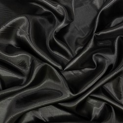 Ткань Атлас-сатин, цвет Черный (на отрез)  в Новороссийске