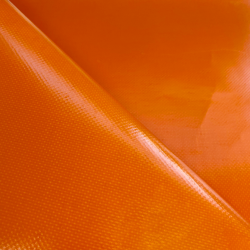 Ткань ПВХ 450 гр/м2 (Ширина 1,6м), цвет Оранжевый (на отрез) в Новороссийске
