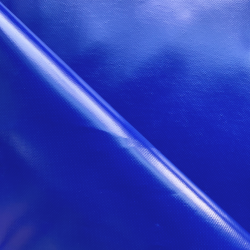 Ткань ПВХ 450 гр/м2 (Ширина 1,6м), цвет Синий (на отрез) в Новороссийске